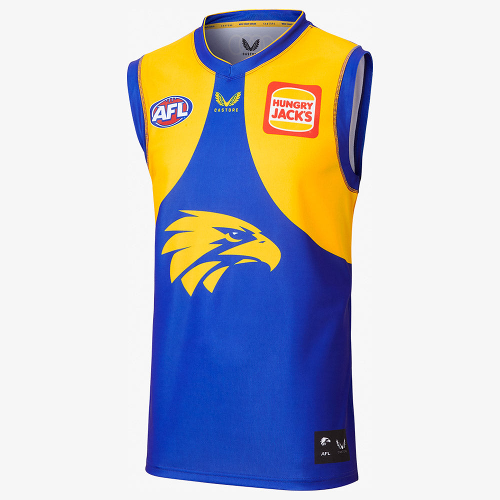 WEST COAST EAGLES AFL HOME FOOTBALL GUERNSEY JERSEY VEST SHIRT