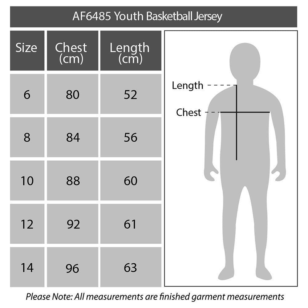 Nike youth basketball hot sale jersey size chart