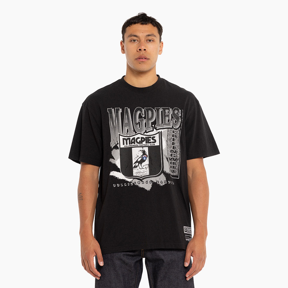 Collingwood Mitchell & Ness Adults Vintage Brush Off Tee – The AFL Store