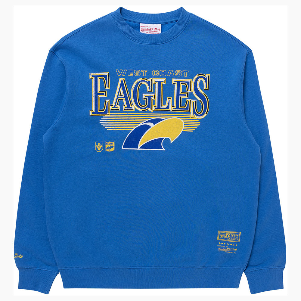 West Coast Eagles Mitchell & Ness Adults Underscore Crew Neck Sweater ...